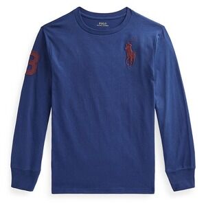 Polo Ralph Lauren Big Pony Cotton Jersey‎ T Shirt Blue Size Medium 10 12